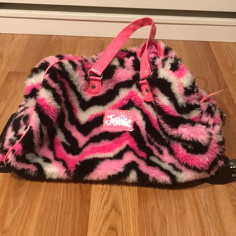 Rolling bag- Light up wheels- Cheetah fur